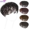 Černé Hnědé Kudrnaté vlasy Top Toupee Clip In Syntetické prodlužování vlasů Výměna Zapínání Příčesek Paruky s ofinou Ženy