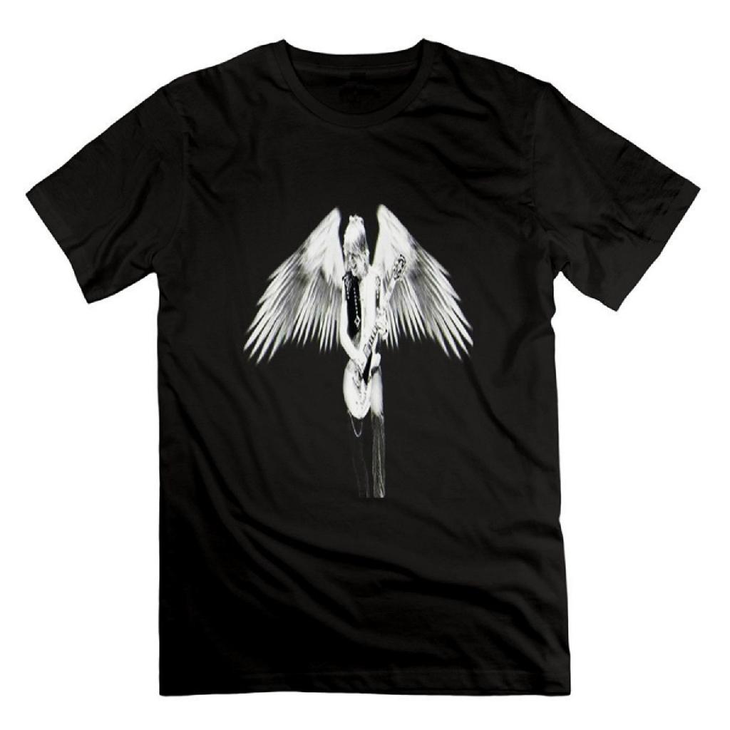 Youqian Randy Rhoads Ozzy Osbourne Guitar Fantasy Angel Men's T-Shirt X-Large Black Mens