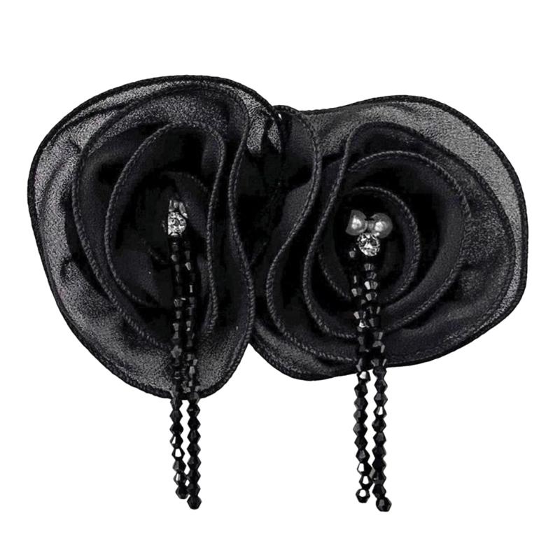 

Brooch Flower Patches Applique Brooch Diy Crafts for Jeans Hat Bag Scarf Curtain Clothes Accessories Badges Sew on чорний