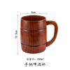 Wooden Big Belly Cups Japan Style Milk Water Cup with Handle Beer Coffee Milk Tea Mug Handmade Natural Kitchen Bar Drinkware Cup
