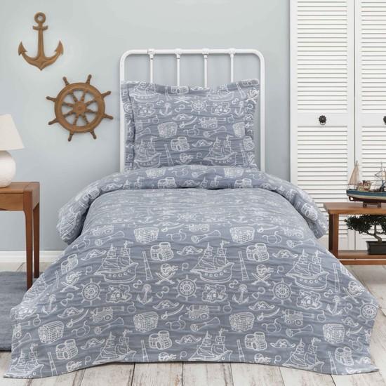 

Комплект односпального покрывала Karaca Home Marine Indigo