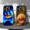 Kimetsu No Yaiba Infinity Castle Phone Case For iPhone 16,15,14,13,12,11,Pro,XS,Max,Plus,Mini,SE4,E Black Matte Shockproof Cover