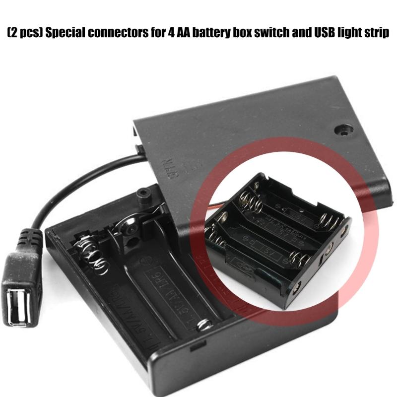 4 Steckplätze Batteriegehäuse USB-Anschluss für LED-Lichtleisten Tragbare Stromversorgung mit schaltbarer Außenbeleuchtungslösung