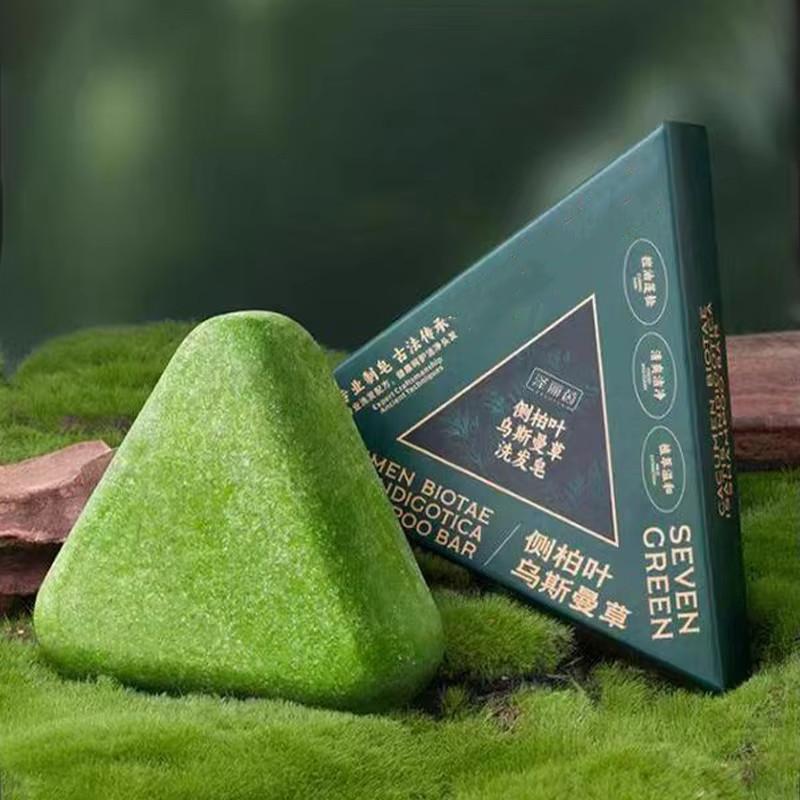 1/2Pcs 120g Cypress Leaf Handmade Shampoo Soap Refreshing and Flushing Healthy Anti-removal Hair Nourishing Clean