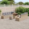 Garden Sofa Set with Cushions 11 Pcs Beige and Light Grey