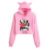 Felpa Crop Top da Donna con Orecchie da Gatto Demon Slayer - Stile Anime Giapponese