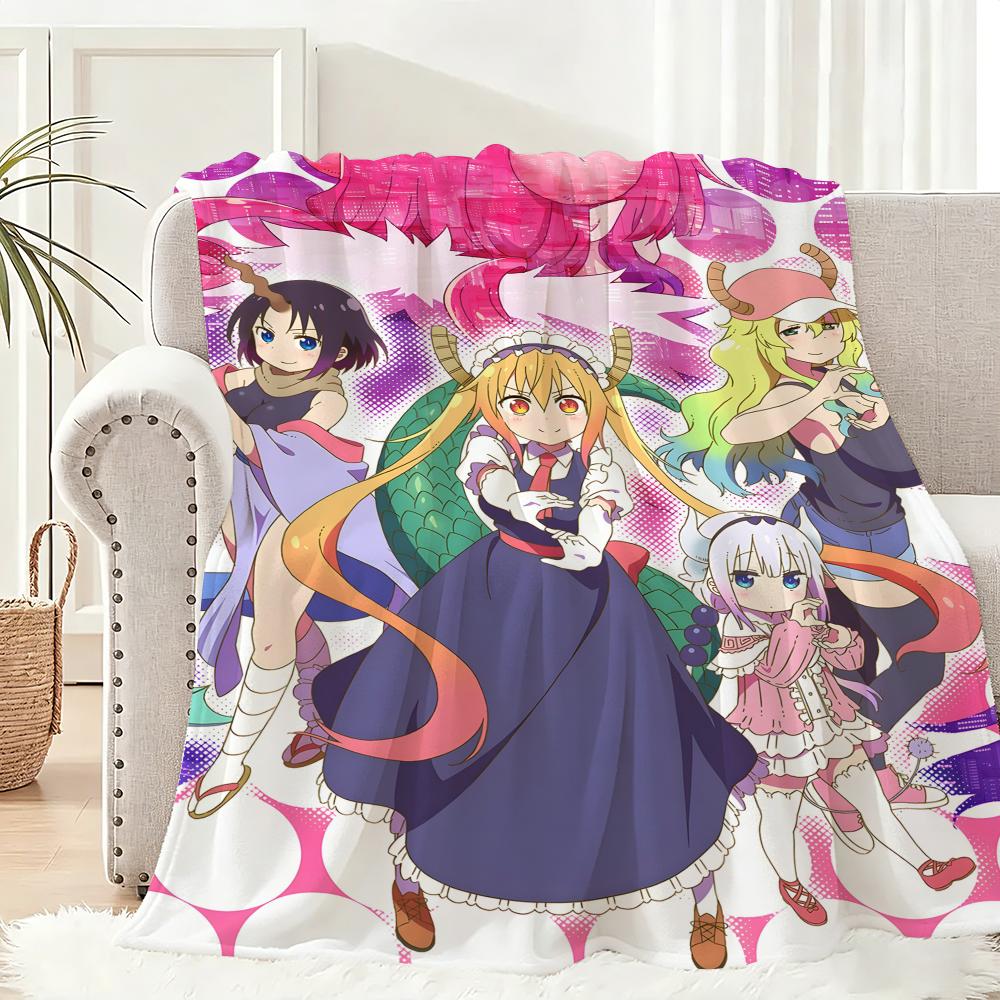 Anime M-miss K-kobayashi's Dragon Maid Throw Lightweight 240g Flannel Blanket Soft Skin-friendly for Summer Cooling