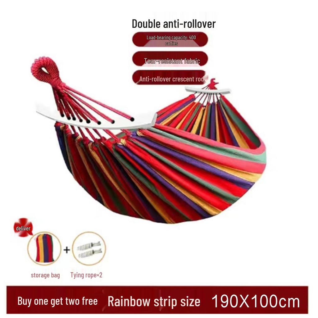 Anti-Rollover Double Hammock for Outdoor Camping and Bedroom Use