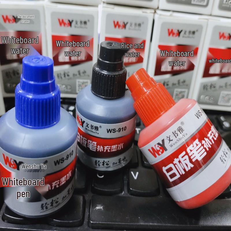 Wenshuya Refillable Whiteboard Marker Ink: 25ml Water-Based, Erasable Red, Blue, Black красный