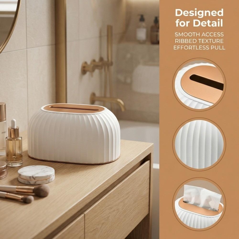 Spring Loaded Tissue Holder Light Luxury Storage Box Convenient Desktop Holder  Tissue Storage