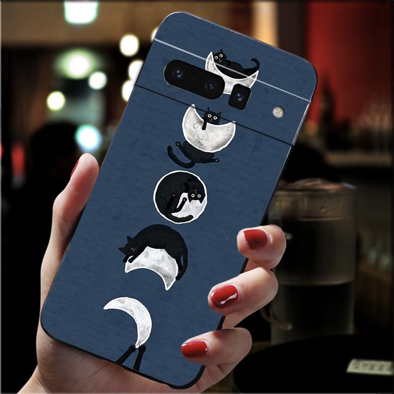 

Phone Case For Google Pixel 10 9 Pro XL 9A 8 7 6 Pro Pixel 8A 7A 6A Pixel 8 7 6 5 Cartoon Black Cats Case Google Pixel 8 Pro