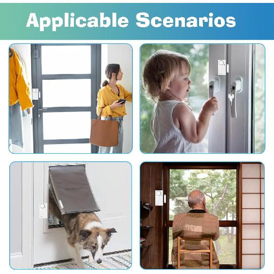 HENDUN Беспроводной дистанционный дверной сигнализатор при открытии, Сигнализация при открытии окон, Магнитный датчик безопасности, Безопасность бассейна для детей, Уход за больными Альцгеймером