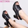 Fashion GKTINOO Women's Sandals Soft Leather Platform Sandal 2025 Summer Thick Sole High Heels Ladies Sandal Summer Shoes For Women