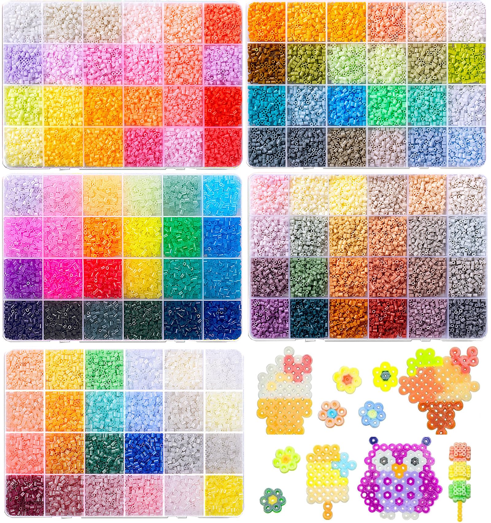 

Iron-on Beads 24-Color Set, 5 Boxes, 2.6mm, Approx. 42,000 Beads, DIY Craft Kit, Birthday Gift (Approx. 8,400 Beads - Colors 1-5)