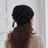 Cashmere autumn and winter new warm knitted drawstring stacking hat ear protector wool bag head cold hat