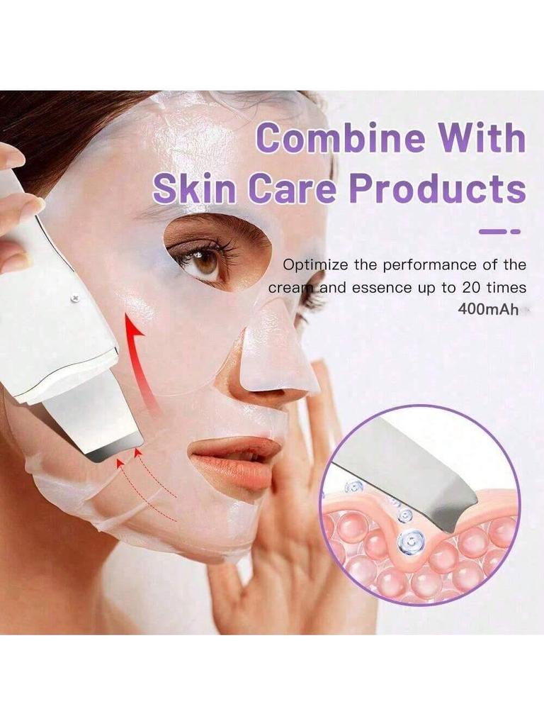 Ultrasonic Skin Scrubber Deep Clean Facial Massager Vibrate Peeling Black Head Remover Shovel Tool