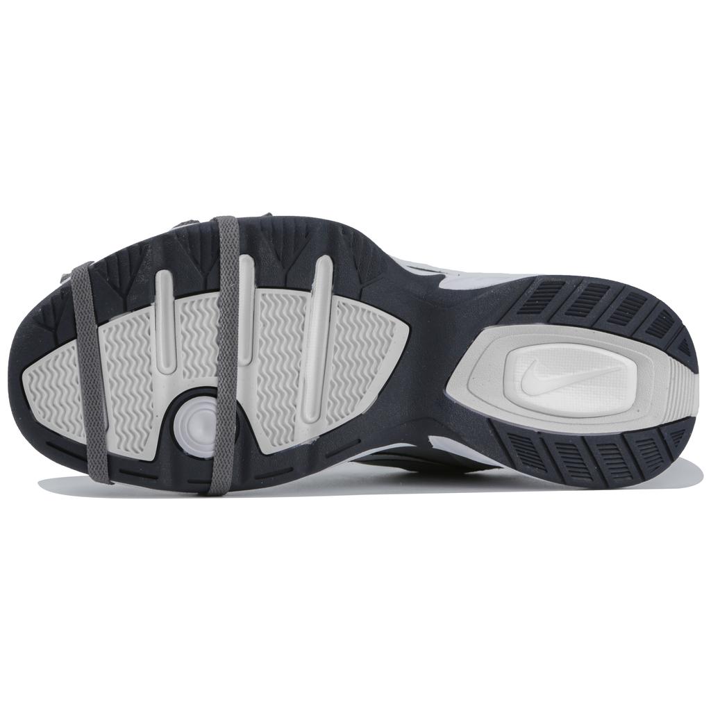 Nike Air Monarch 4 White Navy Textile, Leather Cushioning Low Top Chunky Sneakers Unisex White Gray 415445-102(Team4-)