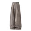 Men S Pleated A Line Wide Leg Loose Straight Breathable Casual Long Pants