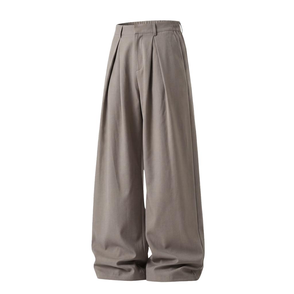 Men S Pleated A Line Wide Leg Loose Straight Breathable Casual Long Pants