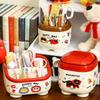 Creative Cartoon Desktop Storage Box Multi Functional Dustproof Space Saving For Student Desk Office
