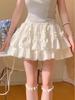 Women's Sweet High Waist White Lace A-line Ballet Skirt