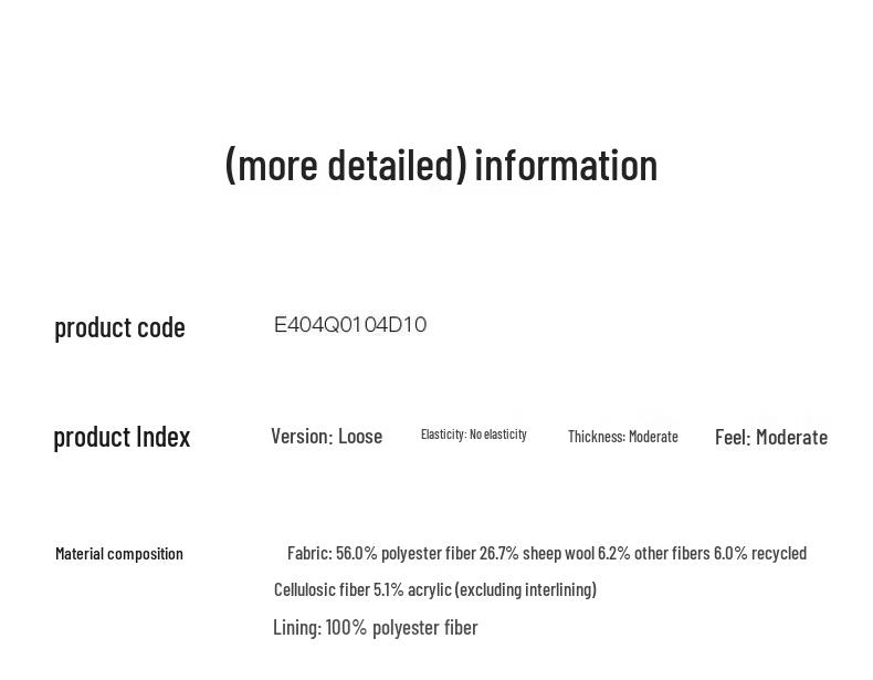 Sancai Women's Plaid Wool Blend Double-Breasted Coat