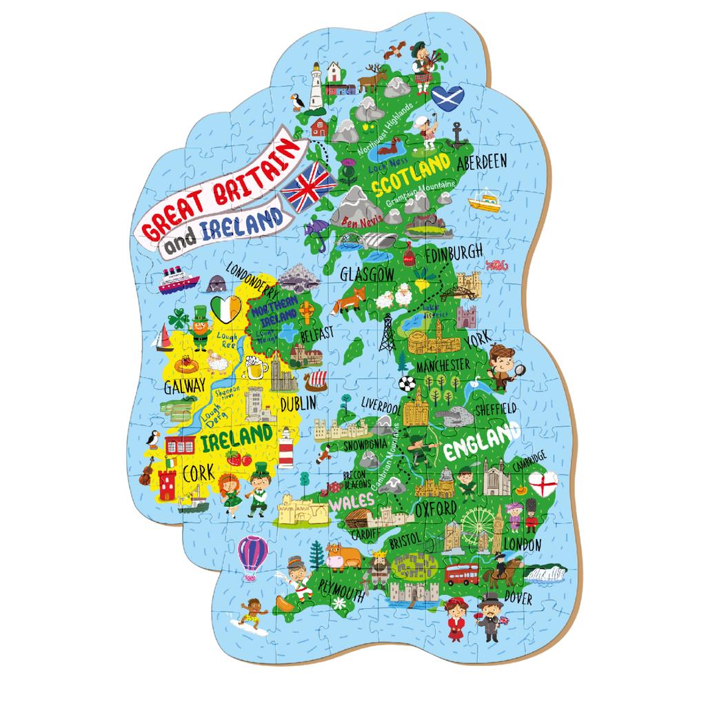 Puzzle "Mapa Wielkiej Brytanii I Irlandii" 100 Elementów Układanka Zestaw 301160