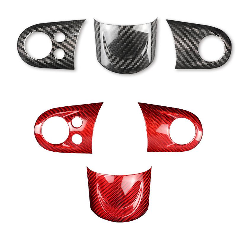 Car Interior Modification Steering Wheel Carbon Fibre Sticker For MINI ONE Cooper S JCW R55 R56 R60 R61 R57 R58 R59  Accessories