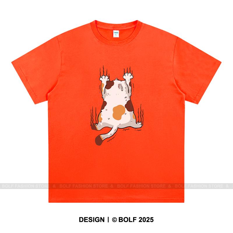 Kawaii Katt Herr T-shirt 100% Bomull Oversize Chibi Kattunge Grafiska T-shirts för Män Söt Djurälskare Japansk Streetwear