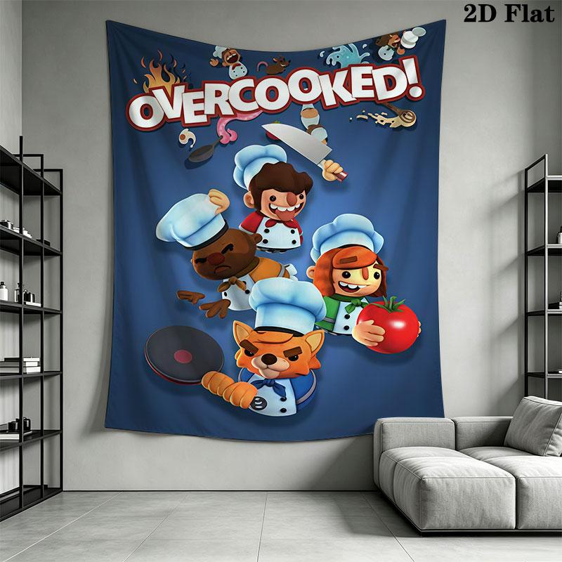 Overcooked poster Wall Hanging Printed Fabric Blanket Decorative Tapestries for Bedroom Living Room Home Decor
