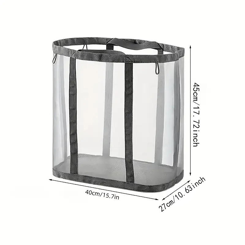 1PC Foldable Mesh Laundry Hamper with Handles Wall-Mounted Dirty Clothes Basket for Home Laundry Baskets