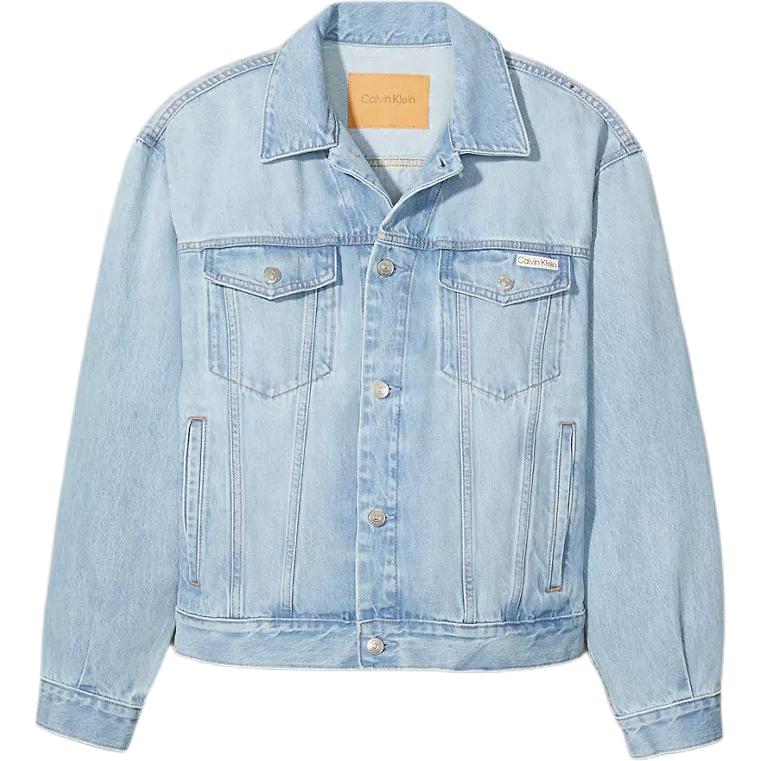 

Calvin Klein Loose Minimalist Button Long Sleeve Denim Jacket Men jackets Blue 40EM740-400 XL