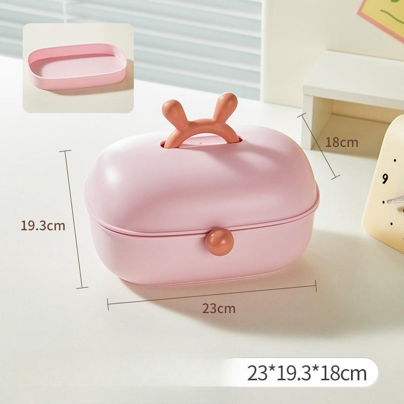 New Home Desktop Multi Layer Grid Hair Accessories Jewelry Large Capacity Storage Box Children's Cartoon Hair Rope Hair Accessories Box