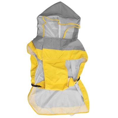 Dog Hooded Raincoat with Reflective Strip Clear PVC Brim Adjustable Touch Fastener Waterproofing Dog Rain Jacket for