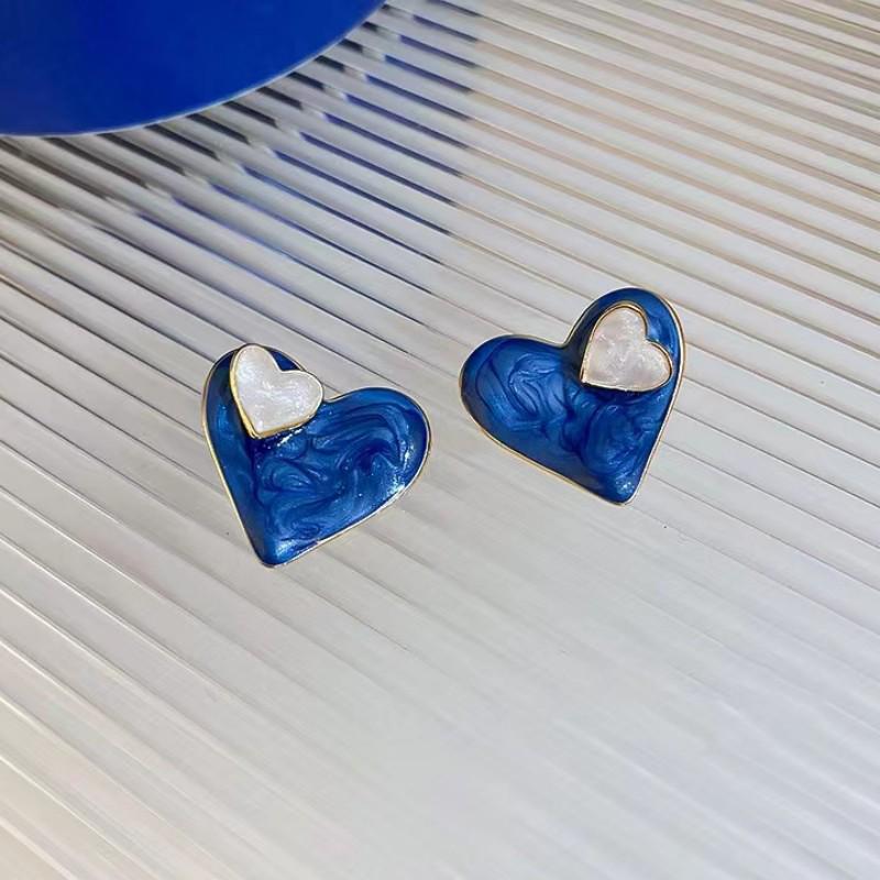 Exquisite Blue Series Luxury Stud Earrings for Women: Elegant, Versatile, and Stylish.