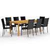 VidaXL 9-Piece Garden Dining Set Patio Dining Furniture Garden Lounge Table and Dining Chairs 3067881