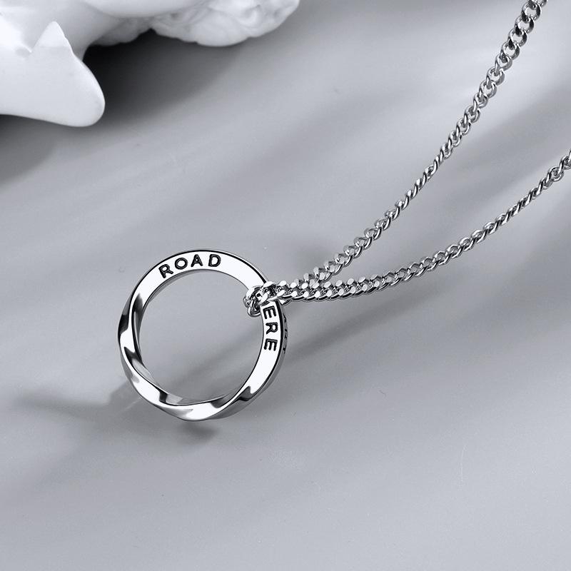 Necklace - A Versatile New Model of Horsewhip Chain with Titanium Steel Pendant for Men's Necklace