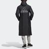 Adidas Long Insulated Coat With Side Slit And Printed Logo Men Outerwear Black GF0000