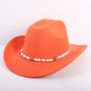 Popular European and American Fashion OL Style One-word Cowboy Hat Men's and Women's High-end Top Hat Jazz Hat Felt Hat