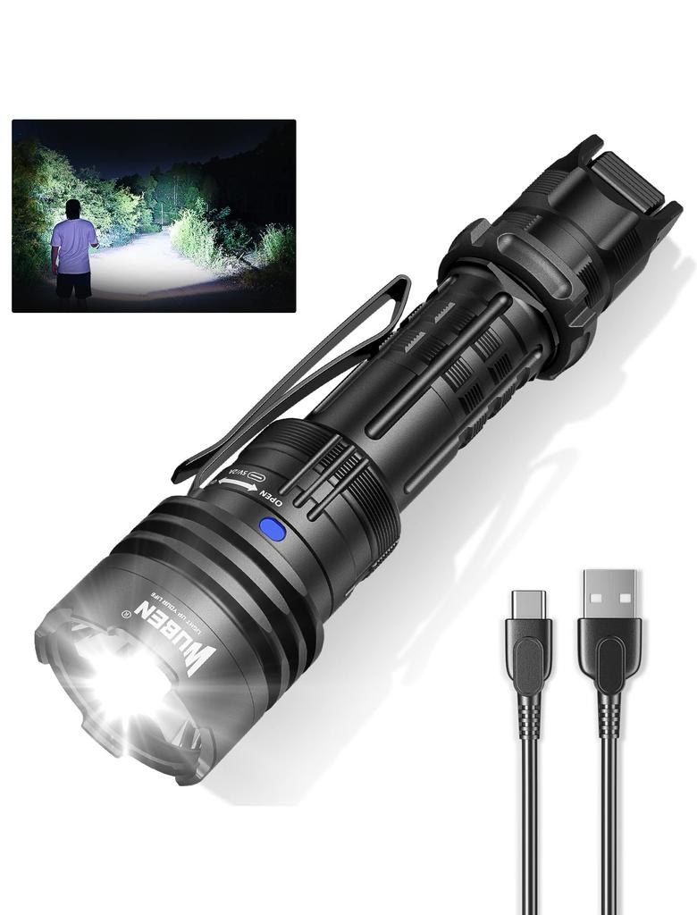 WUBEN T1 2000 498 EDC Tactical Handheld Outdoor High PSE IP68 Handheld for Outdoor Disaster Crime First Aid Flashlight, Lumens, Meters, Flashlight,