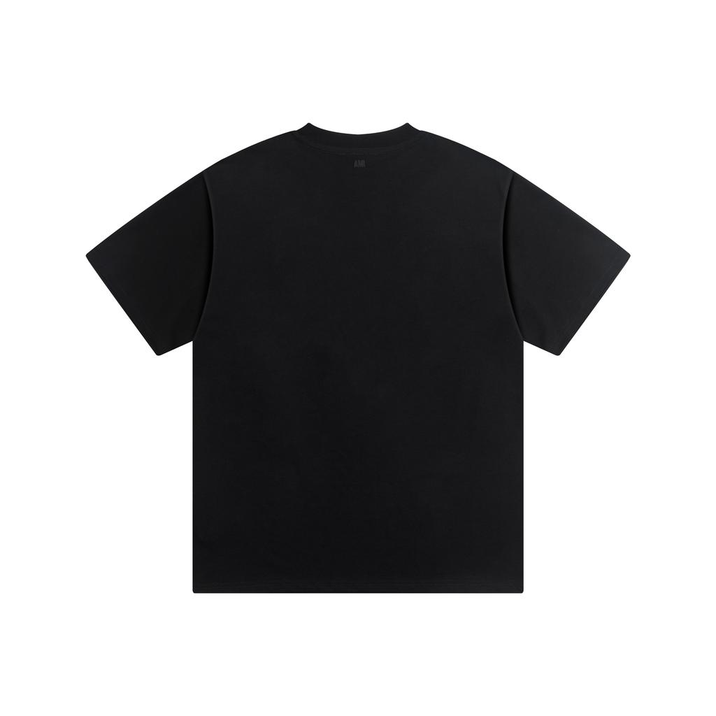 AMI 2025 Summer New Love Embroidered Logo Couple Cotton Short Sleeve Round Neck T-shirt