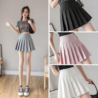 2020 New Short Skirt Pleated Skirt High Waist Skirt Female Plus Size Skirt Student Skirt Lady