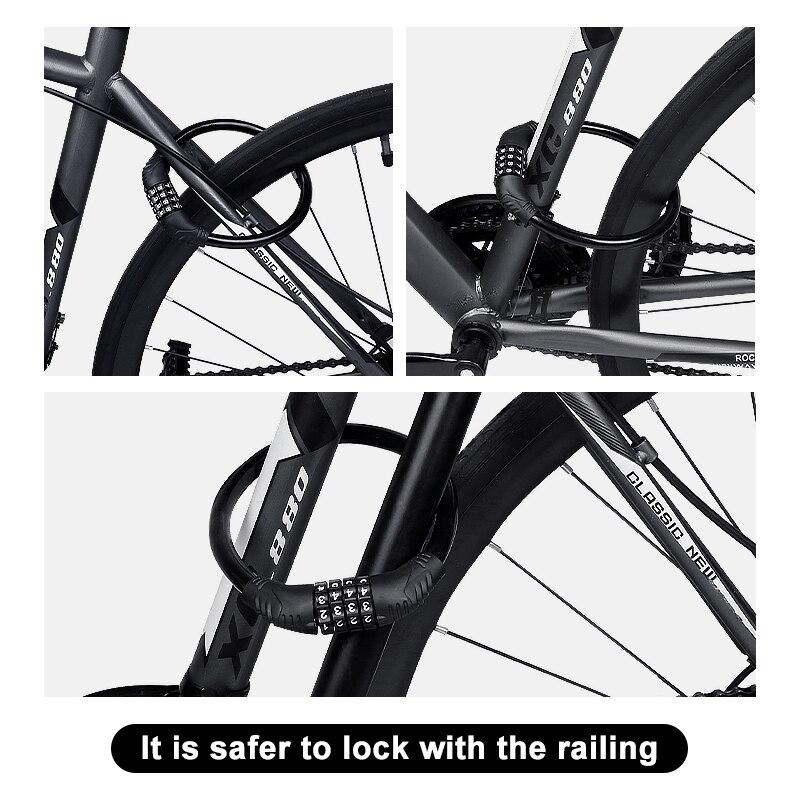 4 Digit Combination Bike Lock Cable – Resettable Security Steel Cable Lock for Bicycle, Scooter, Gate & Fence
