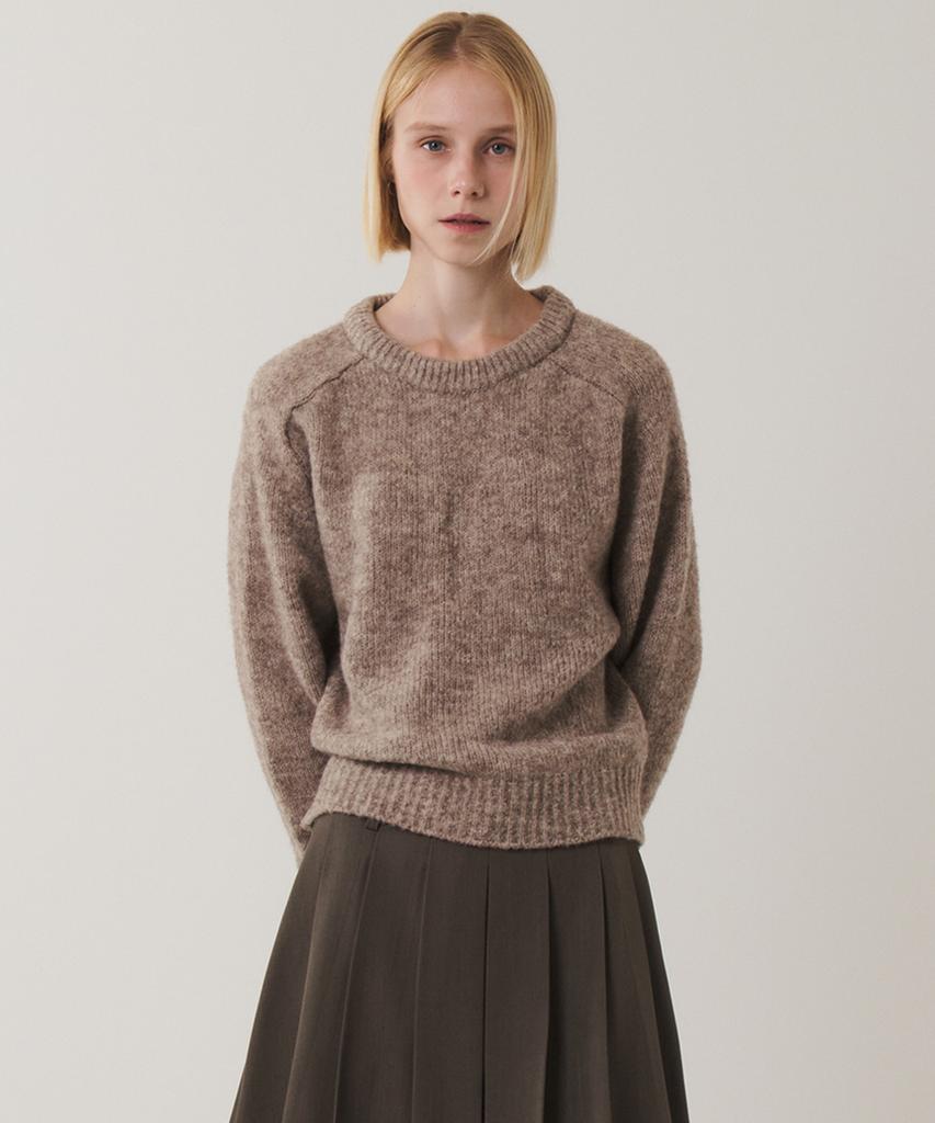 RAVEROUS Saddle Sleeve Vintage Sweater Beige