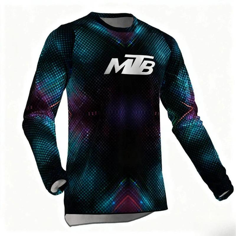 Men's Long Sleeve T-shirt Mountain Bike Off-Road Motorcycle Cycling Jersey M-T-B Clothes Camping Outdoor Fishing Top Loose