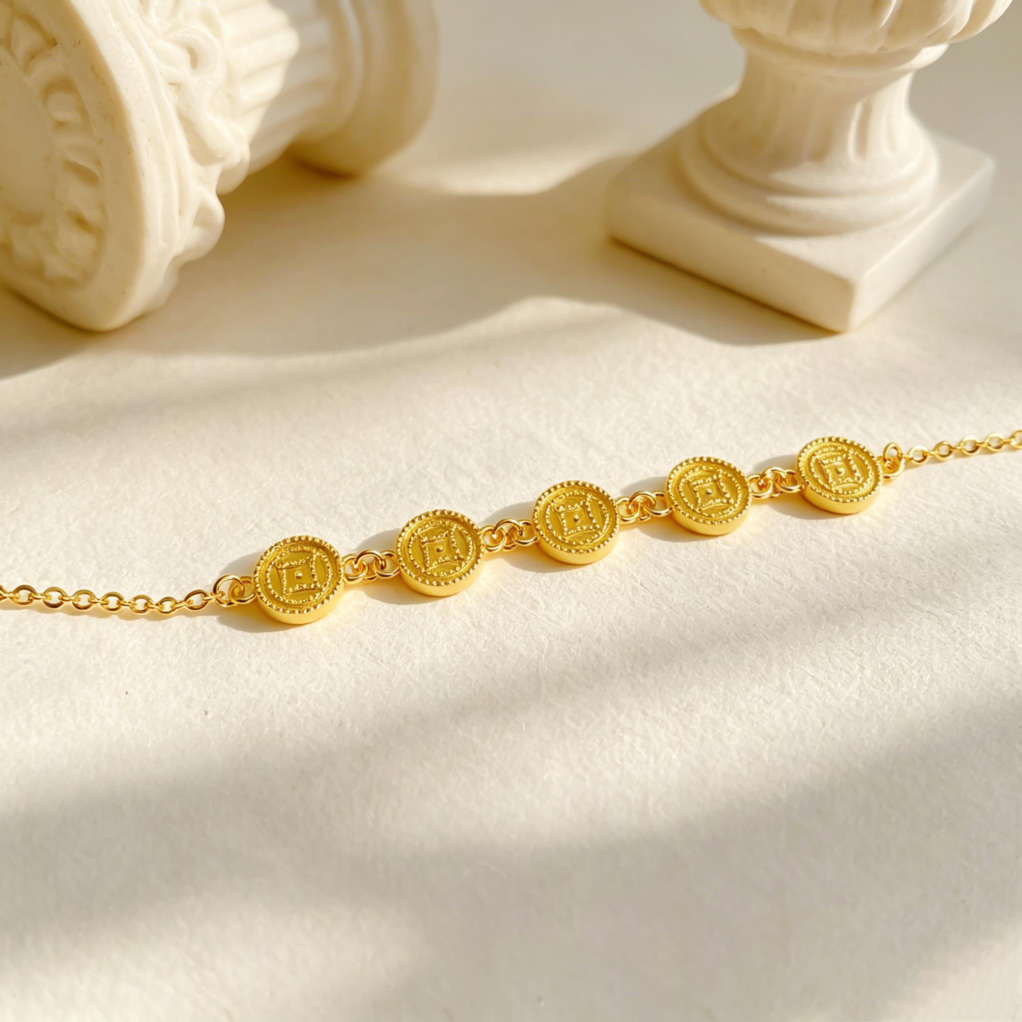 Five Copper Coin BraceletChinese Brand Jewelry Manufacturer SL632