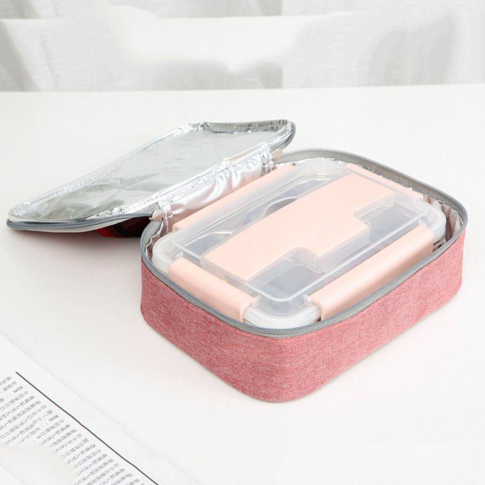 Square Lunch Box Thermal Insulated Lunch Pail Soft Cooler Lunch Bag Work