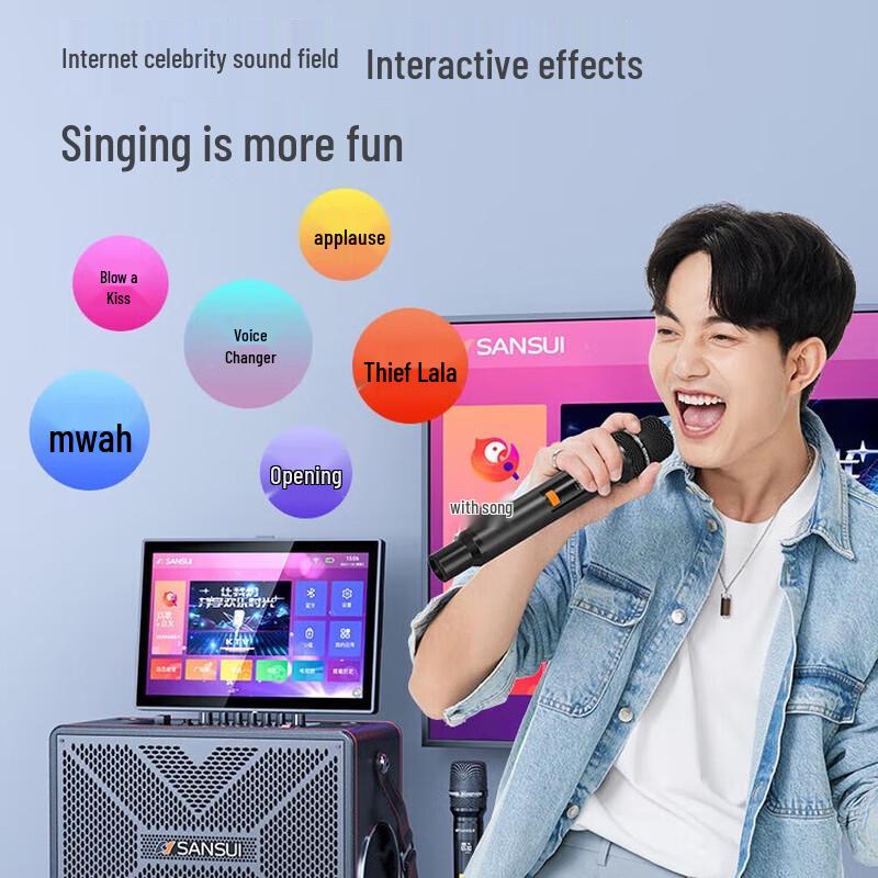 Sansui Q52 Portable KTV Audio System with Display