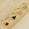 8K Love Open Ring Women's Niche High-end Four-leaf Clover Adjustable Ring 2026