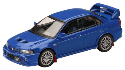 Mitsubishi Lancer GSR Evolution 6 1999 Lance Blue mit Schmutzfänger 1/64 (CP9A)